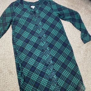 Green plaid dress